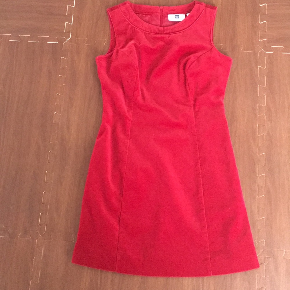 Vintage 90s Red Velvet Shift Dress